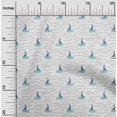 thumbnail image 1 of oneOone Silk Tabby Fabric Waves & Sailboat Ocean Printed Fabric 1 Yard 42 Inch Wide, 1 of 1
