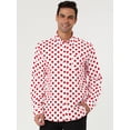 thumbnail image 2 of INSPIRE CHIC Chemise Habillée Ajustée pour Homme à Pois Imprimés à Manches Longues Boutonnée, 2 of 6