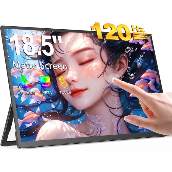 UPERFECT Moniteur Portable FHD de 18,5 Pouces à Écran Tactile, Moniteur de Jeu 120 Hz, Rallonge d'Écran pour Portable
