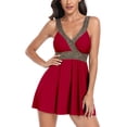 thumbnail image 2 of EGNMCR Bikini Set Women's Spring Fashion Plus Size Conservative Skirt Style Two-piece Swimsuit Suit, 2 of 6