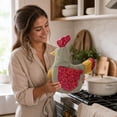 thumbnail image 4 of Handmade Hen Shaped Oven Mitt and Pot Holder Set Quilted Heat Resistant Kitchen Gloves for Baking Cooking and Farmhouse Kitchen Decor, 4 of 6