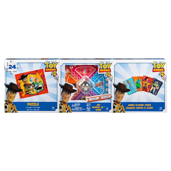 Ensemble Toy Story 4 avec jeu Popper Jr., cartes à jouer et puzzle 24 pièces