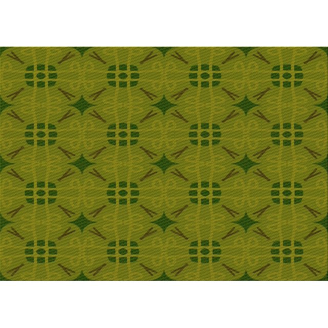 Ahgly Company Machine Washable Indoor Rectangle Transitional Dark Yellow Green Area Rugs, 2' x 4'