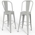 thumbnail image 1 of Simpli Home Fletcher Tabouret de Bar Industriel en Métal de 30 Pouces Blanc (Ensemble de 2), 1 of 9