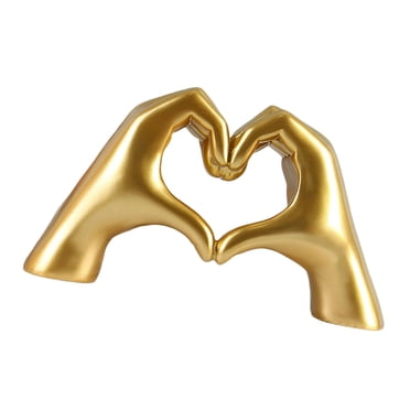 Hand Love Figurine Heart Gesture Statue Sculpture for Living Room Home Decor Golden