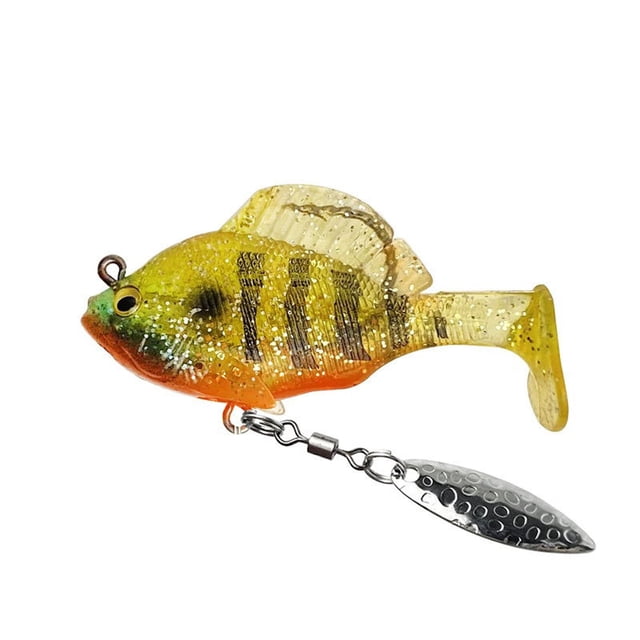EGNMCR Three Generations Of Jumping Fish Hollow Lead Soft Bait Hanging Bottom Rotating Sequins T-tail Lead Soft Fish Bait artificial bait