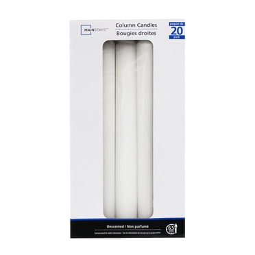 Mainstays 8" Unscented White Column Candles