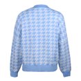 thumbnail image 4 of IROINID Women's Round Neckline Pullover Sweater Plaid Loose Mid-Length Long Sleeve Geometric Knit Retro Sweater, 4 of 4
