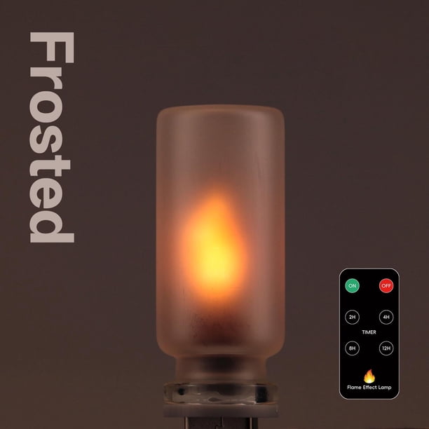 USB Flame Ambiance Light With Remote – Realistic Flickering LED In Frosted Glass Bottle For Car, Camping, Bedroom