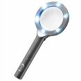 thumbnail image 1 of 2908 - MAGNIFIER HANDHELD 3X 85MM W/6 LED LIGHT AA BATTERY INCULDE, 1 of 1