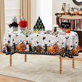 thumbnail image 2 of Oval Halloween Tablecloth 52 x 70 Inch, Halloween Spider Web Tablecloth Oval, Halloween Table Cloths Oval, Halloween Oval Table Cloth Decor, 2 of 5