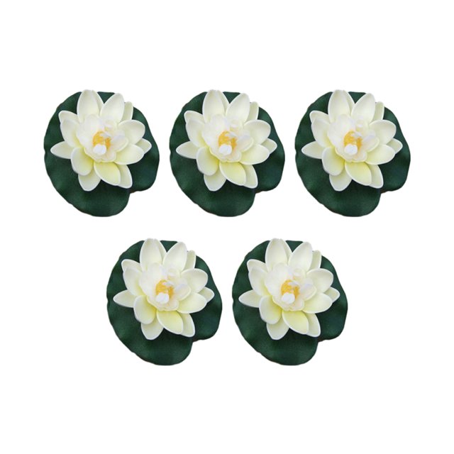 Xingzhi 5x Realistic Float Foam Lotuses Wide Application Eco-friendly Realistic milky white 1Set