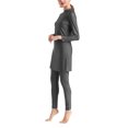 thumbnail image 4 of Innerwin Ladies Bathing Suit Three Pieces Swimsuit Muslim Style Crew Neck Swimwear Full Coverage Seaside Gray XXL, 4 of 4