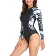 thumbnail image 3 of Maillot de Bain à Manches Longues Femme Maillot de Bain une-Pièce à Manches Longues pour Femmes Fermeture Éclair Imprimé Floral Maillot de Surf Robe à Manches Longues Femme Maillots de Bain à Manches Longues pour Femmes Robe à Manches Longues pour Femmes, 3 of 5