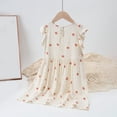 thumbnail image 2 of hengsof Girls' Flying Sleeve Printed Summer Dress, Fashionable Pattern Casual Dress, Comfortable Round Neck Cute Princess Dress, 2 of 7