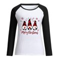 thumbnail image 5 of RKSTN Chandail pour Femmes de Noël à Col Rond, Chandail Imprimé du Père Noël, Manches Longues, Blouse Régulière à Empiècements, 5 of 5