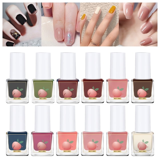 Water Based Peelable Nail Polish Can Be Peeled Without Nail Lamp Quick Drying Transparent Nail Polish Long Lasting DIY Home Nail Polish 8ML