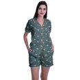 thumbnail image 1 of Moomaya Ensemble de Pyjama en Coton pour Femmes, Chemise de Nuit à Col Cranté à Manches Courtes, 1 of 6