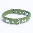 thumbnail image 1 of ROTTERDAM BONES Leather Dog Collar Single- Row Bones, 1 of 3