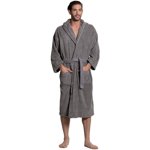 Men's Turkish Terry Cloth Robe, Thick Hooded Bathrobe
