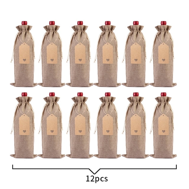 Birdeem Linen Wine Bottle Bag Set Wine Bottle Set Linen Tag Red Wine Packaging Bag