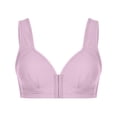 thumbnail image 3 of AherBiu Plus Size Bras for Women No Underwire Padded Front Closure Bras Solid Color Full Coverage Comfort Soft Bralette, 3 of 9