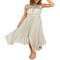 thumbnail image 1 of Robe Midi Sans Manches à la Mode pour Femmes Couleur Unie, 1 of 4