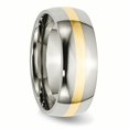 thumbnail image 4 of Stainless Steel 14k Gold Inlay 8mm Wedding Band Ring Man Precious Metal   For Dad Mens  For Him, 4 of 10