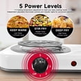 thumbnail image 3 of Hot Plate,Double Burner, 2000W Electric Stove Burner with 5 Levels Temperature Control, Countertop Double Coil Burner Cast Iron Cooktop for All Cookwares Home Camp RV,White, 3 of 9