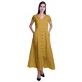 thumbnail image 1 of Moomaya Robe Longue Maxi pour Femmes à Manches Courtes, Robe Formelle/décontractée avec Poches P-TTG, 1 of 6