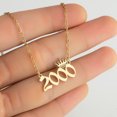 thumbnail image 3 of Pendentif Chiffre Collier Année Couronne Acier Inoxydable Chaîne Exquise Collier Femme Cadeau d'Anniversaire, 3 of 8