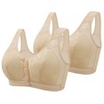 thumbnail image 1 of Yuzhih Bras for Women Front Closure Bra Cotton Full Coverage Comfort Wireless Push up Bralettes 2 Pack, 1 of 2