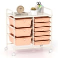 thumbnail image 1 of Costway Chariot Organisateur Roulant à 9 Tiroirs Rangement Utilitaire Outils Papier pour Scrapbooking Multi-Usage Rose Pâle, 1 of 10