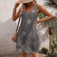 thumbnail image 4 of Pisexur Robes d'Été pour Femmes Boho Robe de Plage Florale Col en V Sans Manches Mini Robes Décontractées Fluides Robe Débardeur pour Vacances à la Plage avec Poches, 4 of 6