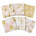 thumbnail image 1 of Inkdotpot Set of 6 Drink Coasters Easy Clean 4-Zoll SquareCoastersCork Base-Reusable- Leaves & Floral, 1 of 8