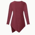 thumbnail image 3 of Long Sleeve Blouse Pregnancy Nursing Top, Maternity Ribbed Long Sleeve with Side Drawstring, Round Neck Blouse Long Sleeve Tops, 3 of 5