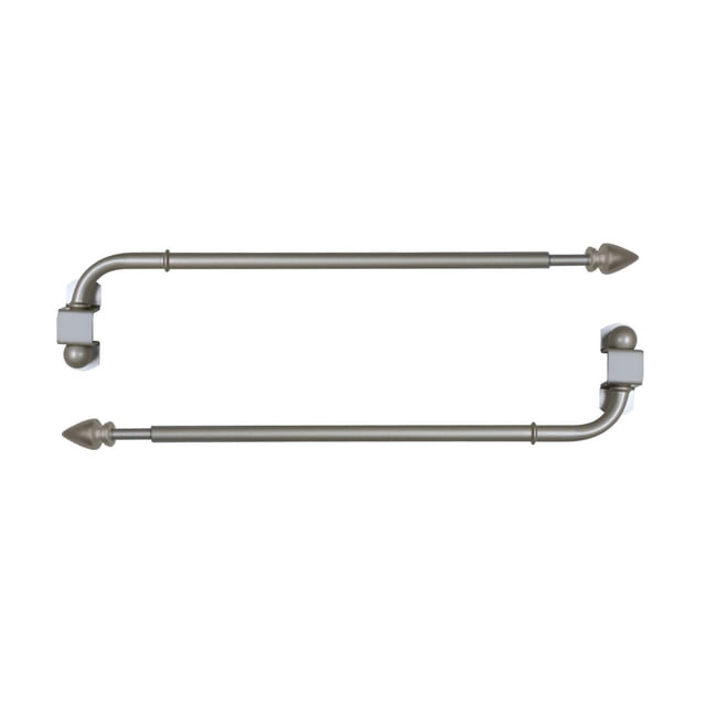 Versailles Ensemble de Tiges de Bras de Balançoire à Flèche Réglable 24 Po - 38 Po Comporte Deux Tringles de Bras de Balançoire en Acier Métallique Mat avec Embouts en Forme de Flèche, Supports Pivotants Auto-Nivelants et Réglage Télescopique, Idéal pour Rideaux Légers sur Portes Françaises, Fenêtres en Baie Ou comme Séparateurs de Pièce.