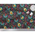 thumbnail image 3 of Soimoi Polyester Crepe Fabric Floral,Circle & Bird Artistic Print Sewing Fabric Yard 52 Inch Wide, 3 of 3