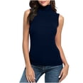 thumbnail image 2 of Meichang Col Roulé Noir pour Femmes, Débardeur Sans Manches Grande Taille Extensible Ajusté Couche de Base, 2 of 6
