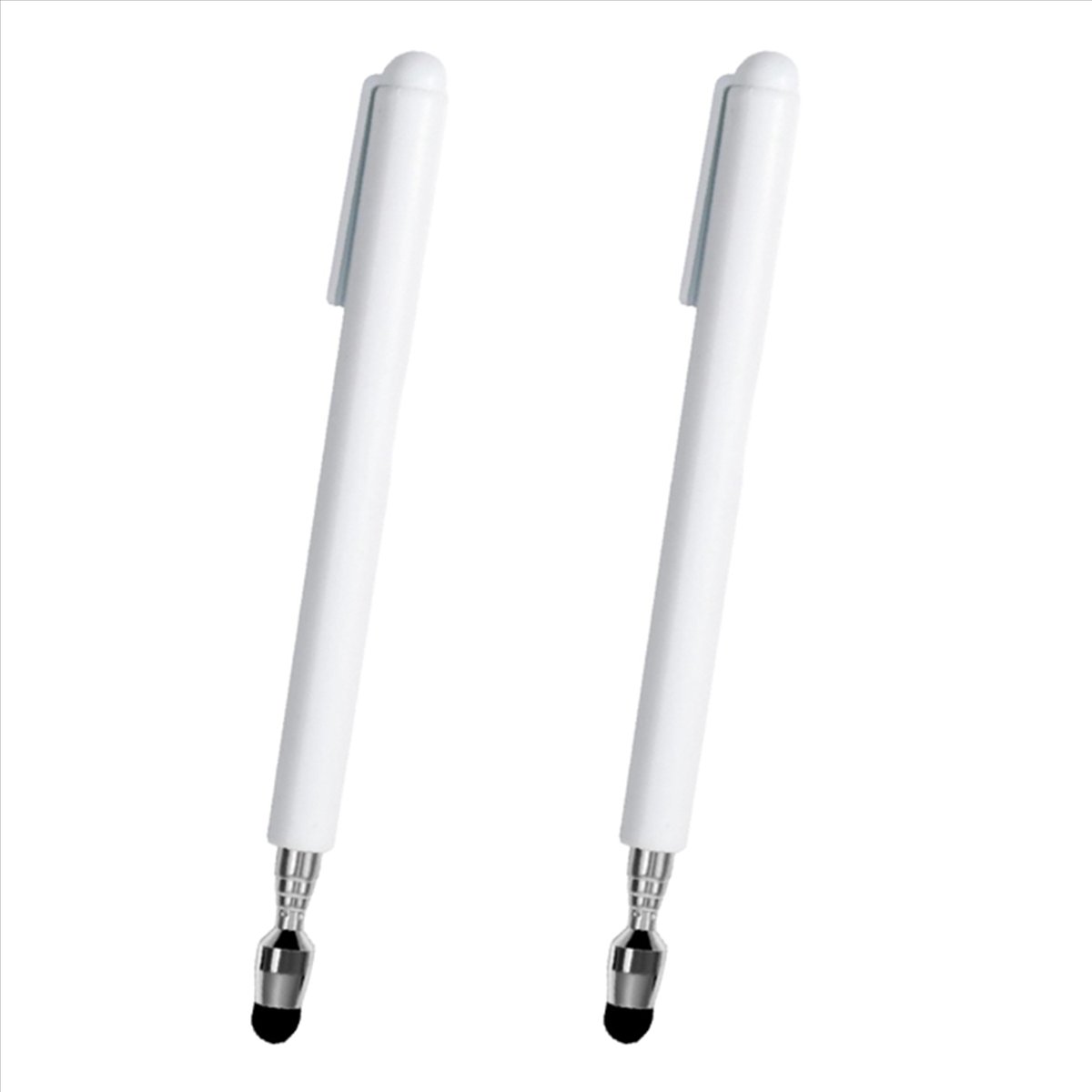 2X Universal Telescopic Stylus Pen for Touch Screens,Retractable Pointer Stick& Stylus with Special Flocking Tip (White),2 x Stylus Pen,White
