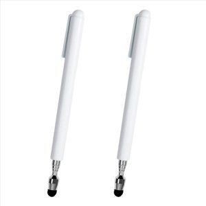 2X Universal Telescopic Stylus Pen for Touch Screens,Retractable Pointer Stick& Stylus with Special Flocking Tip (White),2 x Stylus Pen,White