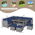 thumbnail image 3 of Gymax 7PCS Rattan Patio Sectional Sofa Set Conversation Set w/ Navy Cushions, 3 of 9