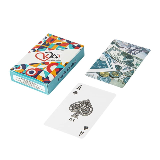 Kat Let’S Play 3 Piece Playing Cards Plastic Coated Design A B C Multicolour Pack Premium Art Card Paper Decks For Adult - Bridge, Poker, Rummy, Teen Patti | With Much Better Look | Playing Cards