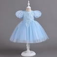 thumbnail image 2 of Cardigans pour Tout-Petits 2t Robes Jeunesse Taille 16 Robe Fille Tout-Petit Enfants Été Manches Courtes Robe Fleurie Robe de Défilé Performance, 2 of 8