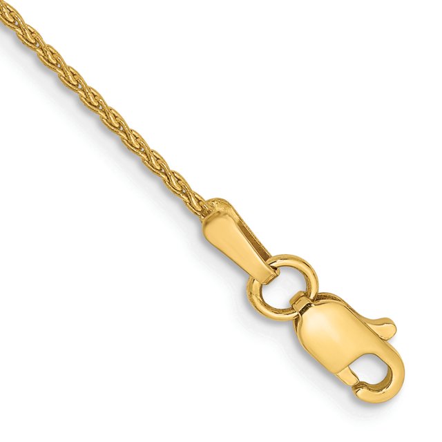 14k Yellow Gold 8 Inch 1.2mm Parisian Wheat Chain Bracelet Spiga