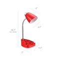 thumbnail image 3 of Simple Designs LD1002-RED Gooseneck Organizer Desk Lamp with iPad Tablet Stand Book Holder, Red, 3 of 7