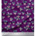 thumbnail image 1 of Soimoi Tissu en Coton Canard Feuilles & Roses Imprimés Floraux au Mètre 42 Pouces de Large, 1 of 3