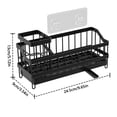 thumbnail image 3 of Fwttom Dishwashing Sponge Rack No Hole Wall Mounted Long Brush Storage Shelf Countertop Sink Rags Draining Racks, 3 of 6