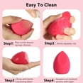 thumbnail image 4 of CUITING 8pcs Makeup Sponge Set Professional Blender Sponge Soft Concealer Sponge Facial Makeup Tools for Foundation Liquid Powder  for Birthday Party Mother‘s Day(Pink&Rose Red), 4 of 4
