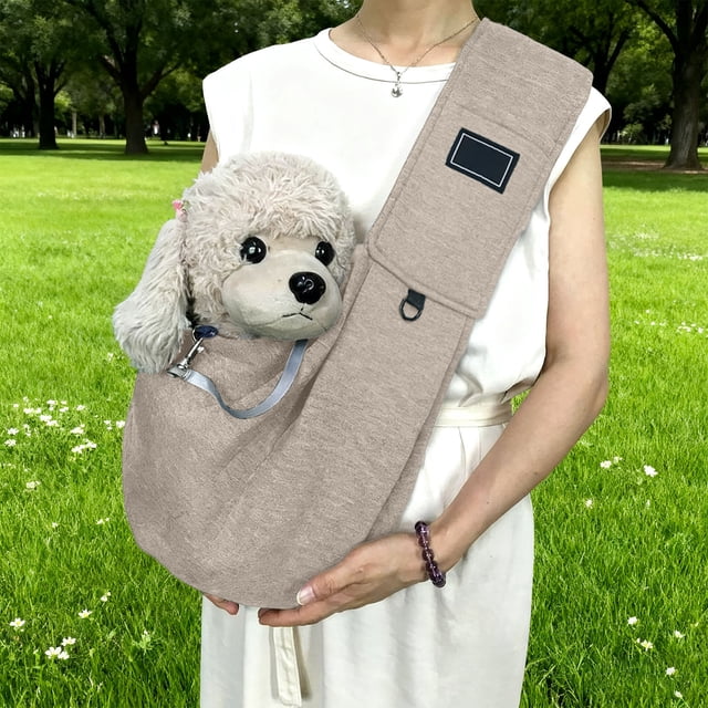 Comfortable Pet Sling for Small Cats and Dogs with Breathable Fabric and Secure Padded Strap